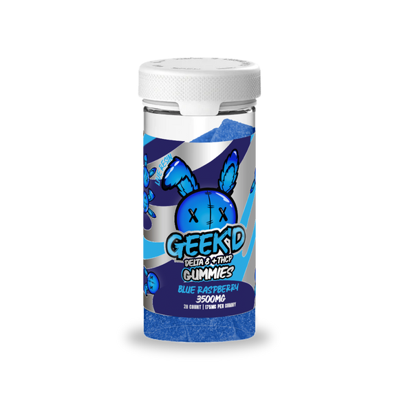 GEEK’D EXTRACTS – DELTA 8 + THCP GUMMIES – BLUE RASPBERRY